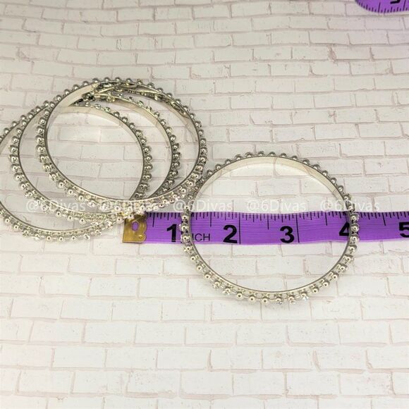 Studded Silvery Bangles-NWOT - Picture 6 of 6